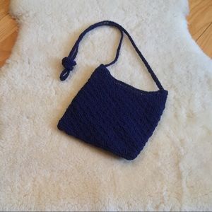 Navy Blue crocheted cross body purse